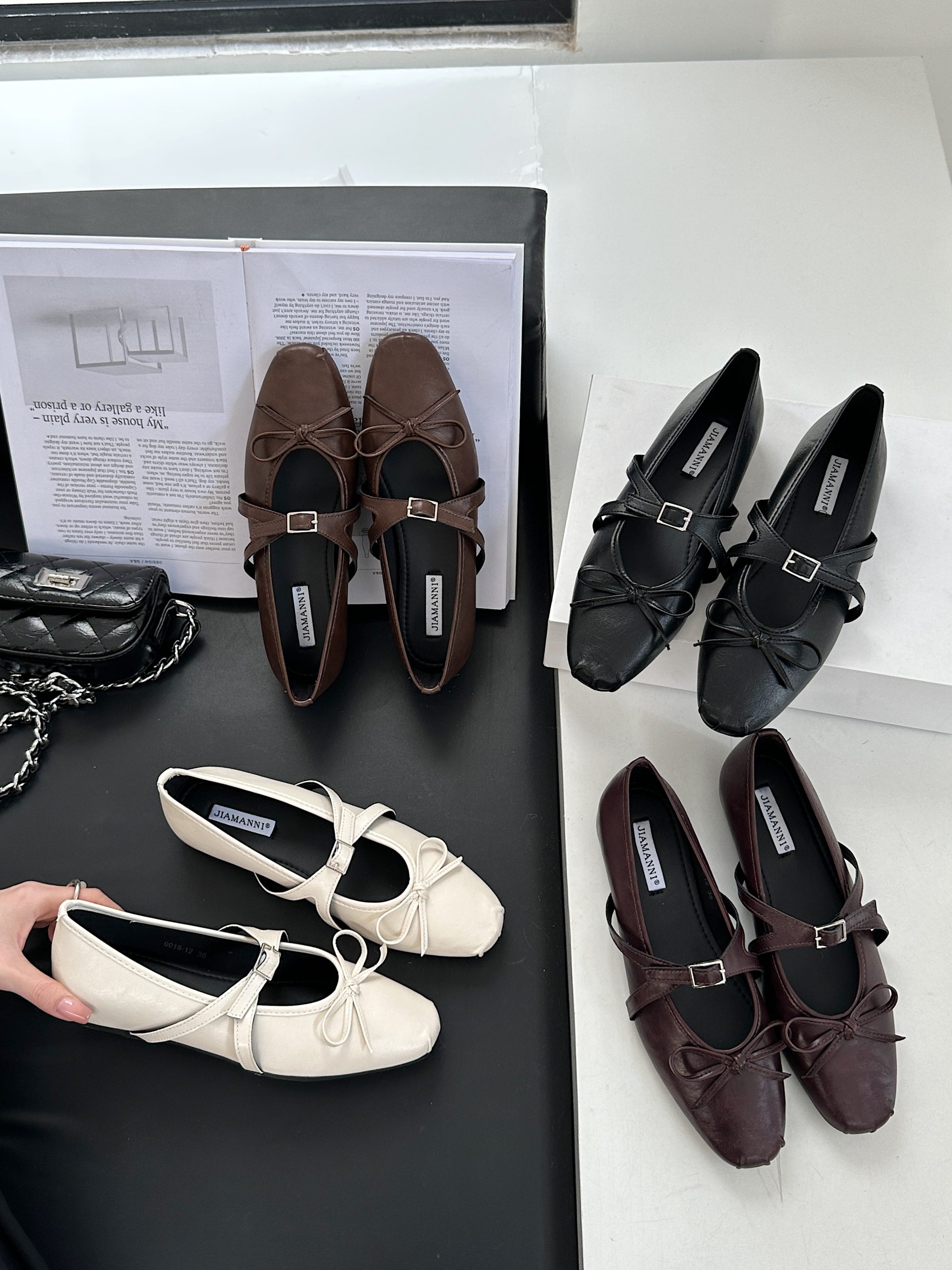 Women's Retro Round Toe Mary Jane Shoes with Hidden Heel, 2025 Spring New Arrival, Soft PU Leather, Bowknot Design, Low Top Slip-On