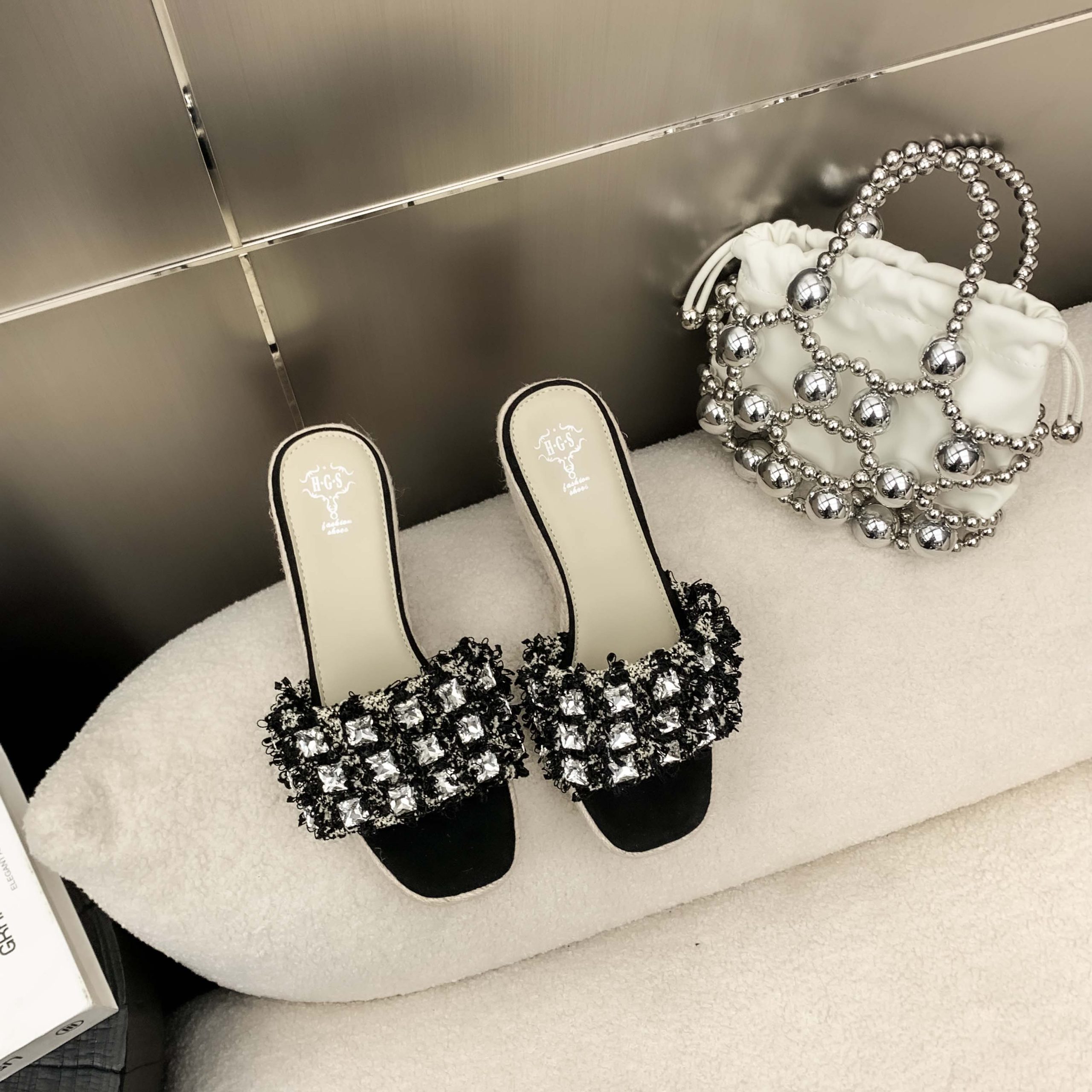 Women's Rhinestone Platform Wedge Slippers 2025 Summer High Heel Fashion - Image 4