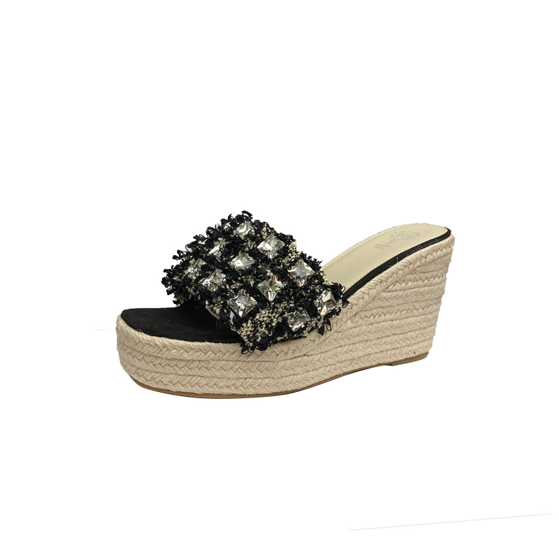 Women's Rhinestone Platform Wedge Slippers 2025 Summer High Heel Fashion - Image 5